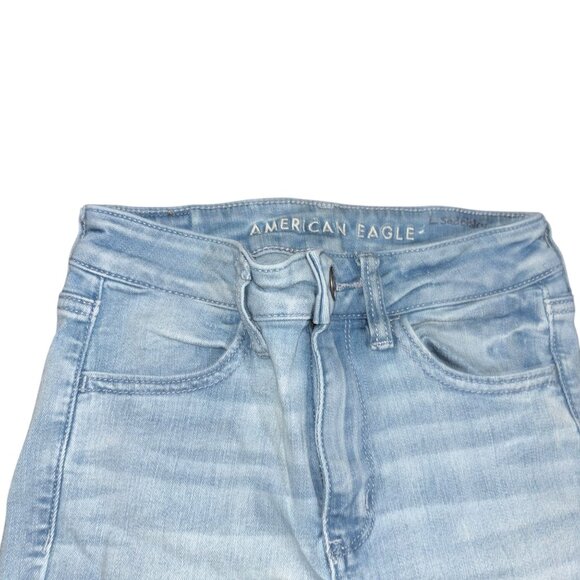 American Eagle High Rise Jeggings 2 Short Denim - Picture 3 of 7